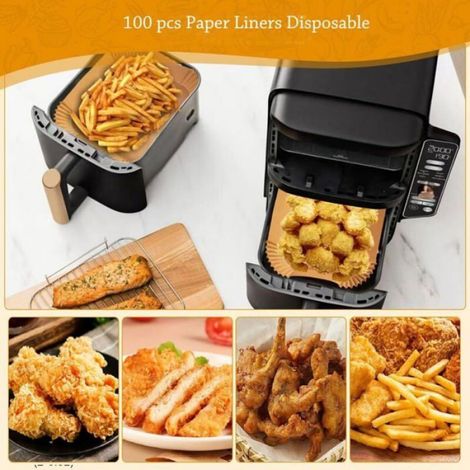 100 Papiers Cuisson Air Fryer pour Ninja SL300EU - Accessoire Plat/Moule Double Stack 7.6L (1/5)