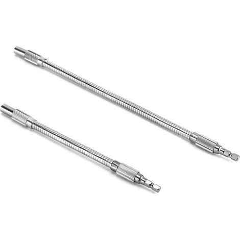 Flexible drill extensions, flexible shaft for drill drivers, 1/4'' hex shank, 200 mm and 300 mm (2 pieces) (1/5)