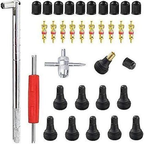 23-piece tire valve removal tool, valve core extractor for car replacement, 10 valve cores, 4-in-1 tire valve repair tool, valve repair tool (1/5)