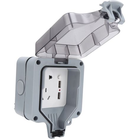 Prise étanche extérieure boîte murale imperméable IP66 interrupteur industriel AC110-250V alimentation résistante aux intempéries (1/5)