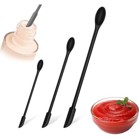 Spatule en Silicone Mini, 3 PCS Spatules Souples Patisserie, Spatule Cuillère, Spatules Petites, Réutilisables (1/5)