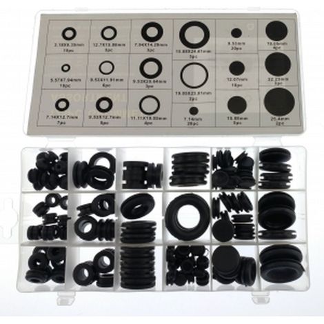 125pcs Surtido de Pasacables - Pasamuros 12 medidas - y tapones ciegos 6 medidas (1/4)