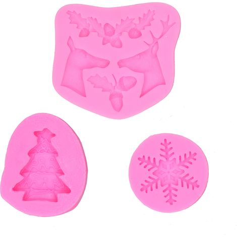 Christmas Fondant Molds Nonstick High Temperature Resistance Flexible Silicone Baking Molds (1/5)