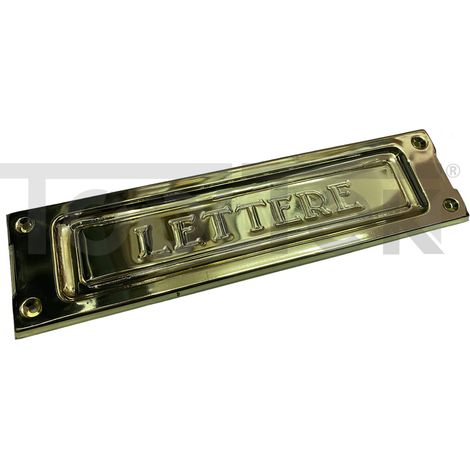 PLACCA LETTERE CASSETTA POSTALE FESSURA OTTONE L BUCA POSTA VULCANIA