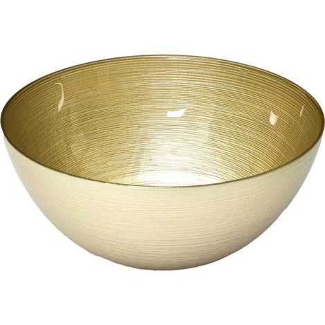 Saladier en verre doré Lines 28 x 10 cm (1/2)