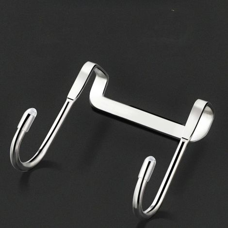 1 Stück Edelstahl-Türhaken in S-Form, kein Bohren, keine Spuren hinterlassen, Kleiderschranktür, Kleiderhaken, Hintertür, Wandhaken (1/4)
