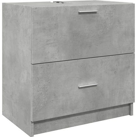 Mobile bagno moderno con pratico contenitore 59 x 37 x 59 cm legno composito grigio cemento 020049534