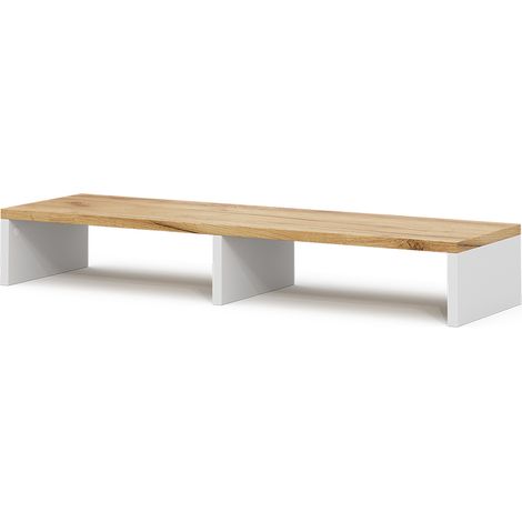 support de moniteur Tomy, Chêne blanc/force de l'or, 80x12cm, Vicco (1/5)
