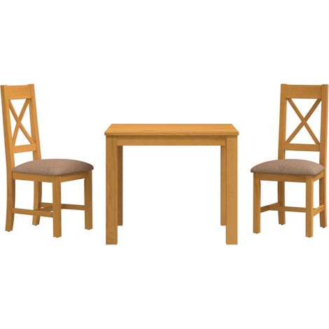 Dining Set 3 pcs Grey Solid Oak Wood vidaXL (1/5)