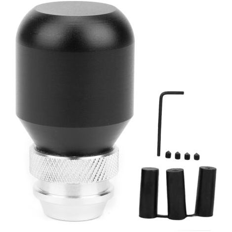 Pomo de palanca de cambios telescópico ajustable universal en aleación de aluminio cepillado negro. (1/4)