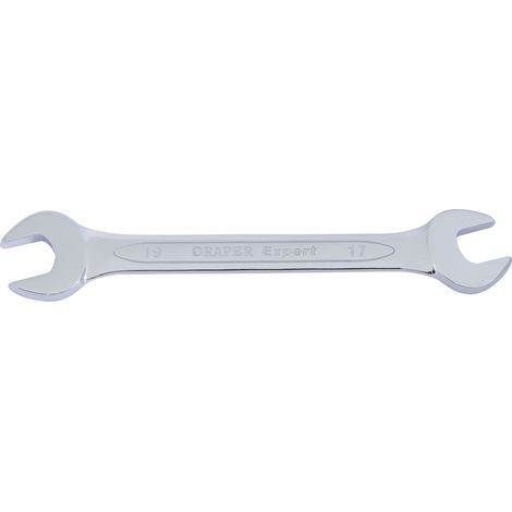 Draper Expert 17mm x 19mm Open-End Spanner - High-Quality Professional Hand Tool for Automotive and Mechanical Repairs