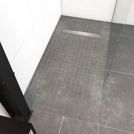 Vassoio doccia con piastrelle 90x160 cm su misura intercouble con pioggia lineare 160 salto