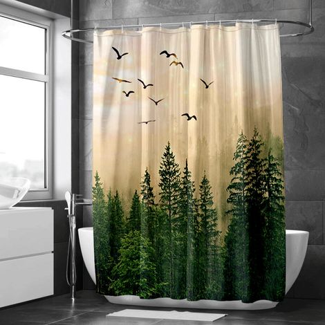 Rideau de douche style encre moderne fluide, polyester salle de bain, 90x180 cm