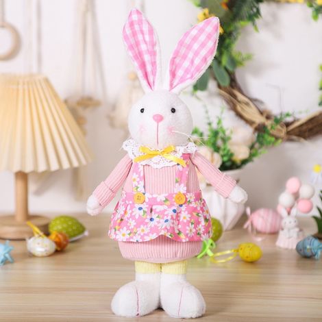 Figurine Lapin - Décoration De Pâques - Pour Tableau Ou Étagère - 14 X 40 Cm - Rose - Lot De 1 (1/5)