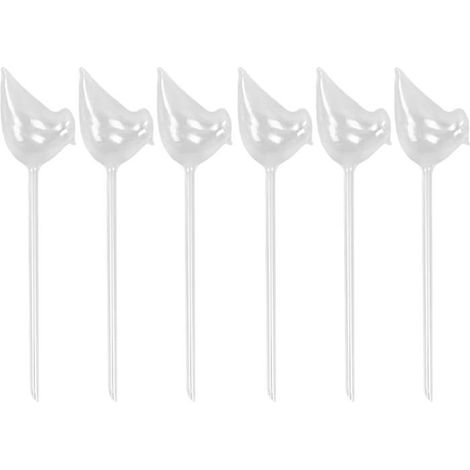 6 arrosoirs automatiques en forme d'oiseau, verre imitation PVC, 24,5 x 10 cm, pour plantes d'intérieur et extérieur (1/5)