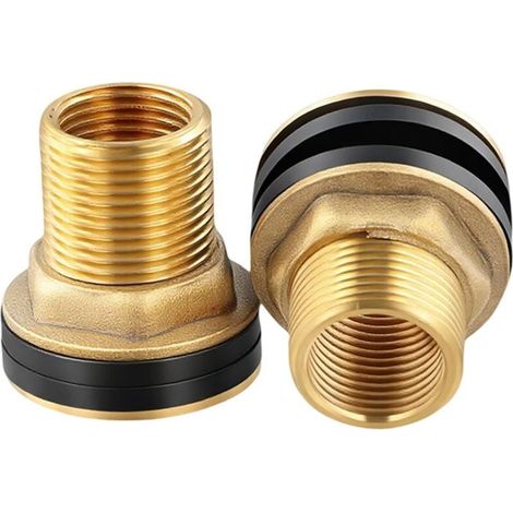 2 piezas de latón para depósito de agua, conexión de manguera, conectores de depósito de agua de 3/4" en latón resistente para depósitos de agua, barriles de almacenamiento, accesorios de fontanería d (1/5)