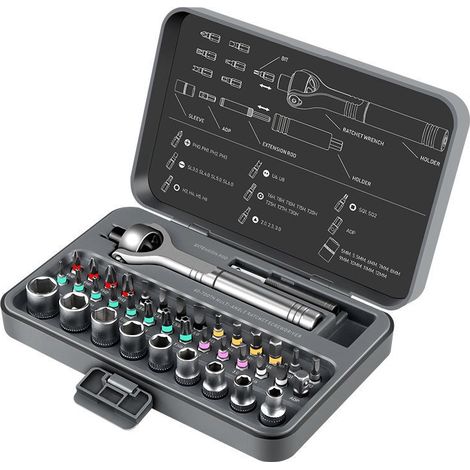 Coffret de 40 tournevis à cliquet à tête sphérique multi-angles,kit de réparation de téléphones portables,coffret d'outils de bricolage pour la maison