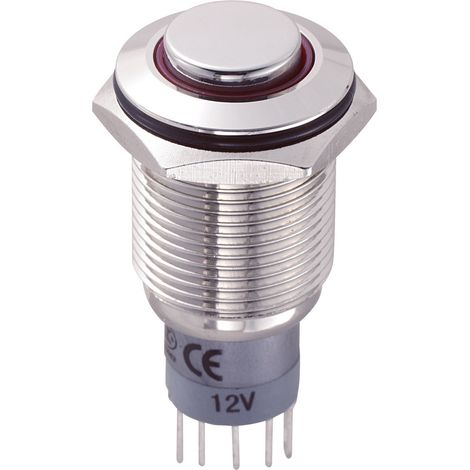 TRU COMPONENTS 701847 LAS2GQH-11ZE/R/12V/N/P Vandalismusgeschützter Druckschalter 250 V/AC 3 A 1 x E (1/2)