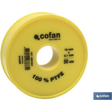 Rouleau de bande PTFE 50 m 19mm x 0.10mm pour plomberie