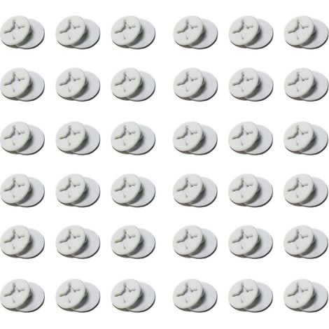Boutons de fixation pour moustiquaire de fenêtre, sans perçage, 36 pièces, blanc (1/5)