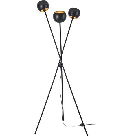 Lampada da terra in stile intramontabile lampada da terra elegante apparecchio di design per salotto camera da letto ufficio Nykvarn con 3 attacco E14 metallo 161 x 58 cm nero oro 030009532