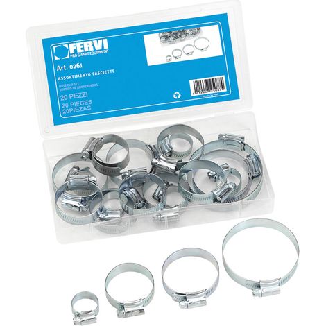SCHLAUCHSCHELLEN EDELSTAHL SCHLAUCHKLEMMEN 20 TLG FERVI 0261