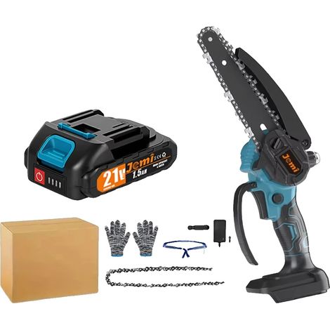 Motosega a batteria, design compatto, sistema di lubrificazione automatica, 1 batteria, 1 catena (confezione) (1/2)
