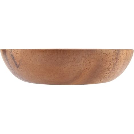 Bol de madera maciza de acacia para ensalada, sopa, arroz, bol de madera hecho a mano, utensilio de cocina (20 x 4,5 cm) (1/5)