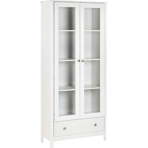 Glass Display Cabinet NORNALUP 80 cm White