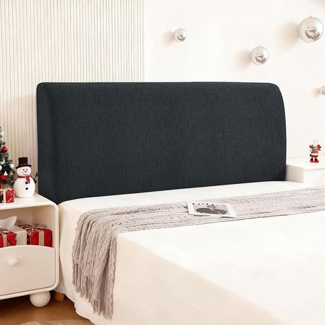 Housse Tete De Lit, Housse De Tête De Lit Extensible Doux, Couvre Tete De Lit Antipoussière, Moderne Couvre De Protection Tête De Lit, Déhoussable Et Lavable (150CM, Gris Foncé) (1/5)