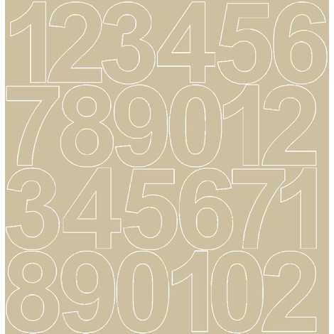 Adesivi numerici autoadesivi 12 cm beige opaco