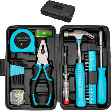Cecotec Caja Herramientas 68 Piezas ToolBox EasyGo. Estuche Ultracompacto y Portátil, Incluye Martillo, Metro (1/3)