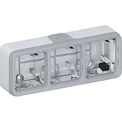 LEGRAND 069680 PLEXO Caja superficie horizontal 3 posiciones gris