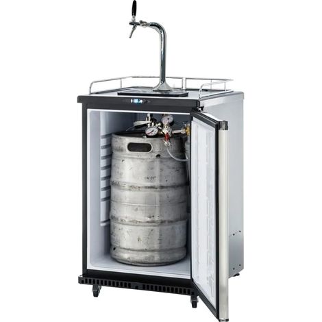 Kegerator, Réfrigérateur pour fût à bière, Frigo fut biere - jusqu'à 50 L de fûts (bar à bière), incl. colonne de distribution Robinet élégant et compensateur (1/5)