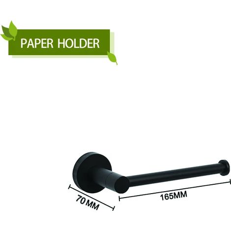 Porte-serviettes mural en acier inoxydable noir mat, barre porte-serviettes, porte-savon, porte-papier toilette, crochets pour peignoirs et serviettes, accessoires de salle de bain (1/5)