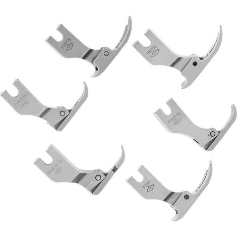 Lot de 6 pieds-de-biche pour machine à coudre à aiguille simple, accessoires et pièces détachées industrielles en acier (1/5)
