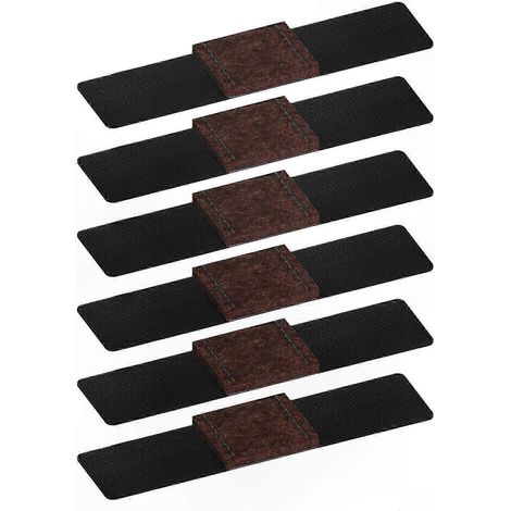 6 patins feutrine protecteurs sols durs, housses enveloppantes pour pieds de chaises, convient rails ronds/carrés, lot de 6, anti-rayures parquet (1/5)