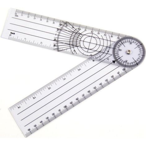 Physiotherapeutisches Goniometer, professionelles 360-Grad-Multilineal-Winkelmessgerät, 14 Zoll, medizinische Wirbelsäule