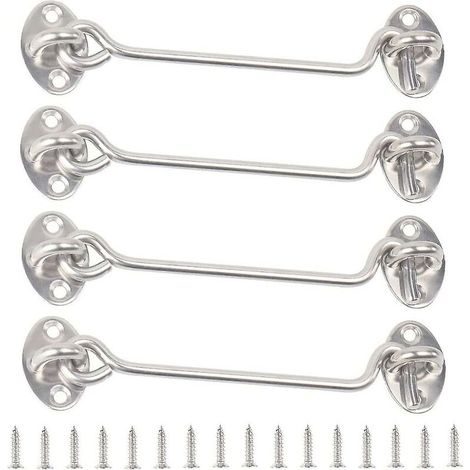 Haken und Öse, 4er-Pack Accessergery Geschenk 15 cm Edelstahl-Kabinenhaken, Schwerlast-Bodenhaken