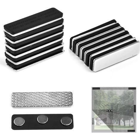 12 clips magnétiques pour moustiquaires – Fixation magnétique puissante, sans perçage ni vissage, adhésif inclus (1/5)
