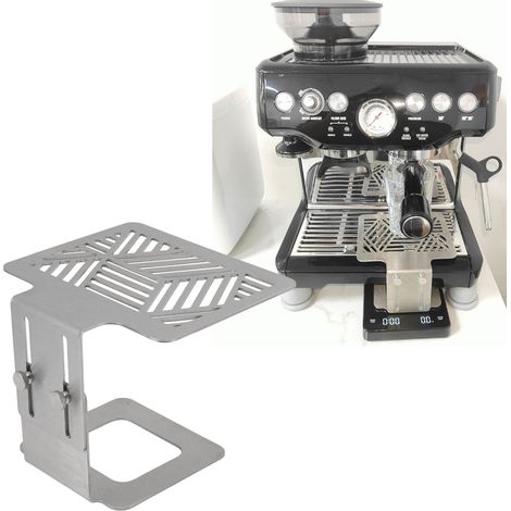 Kaffeewaagenhalterung Modell A, elektronische Waage für Espressomaschinen, verstellbarer Edelstahlrahmen, geeignet zum Brühen und Wiegen, silberfarben. (1/5)