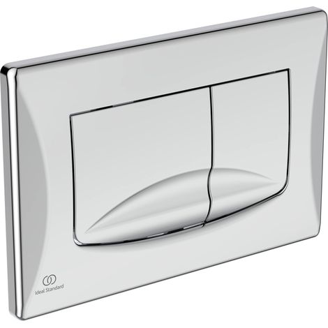 Ideal Standard Solea Placca di scarico per WC, tecnologia a doppio scarico tramite sgancio meccanico, facile da usare e design durevole – Cromata (245x19x165 mm) (1/3)