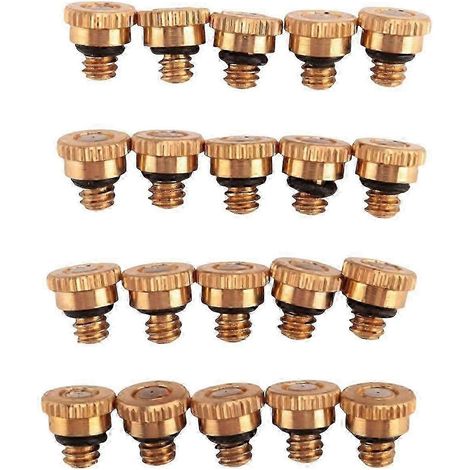 20Pcs Brass Misting Nozzles for Cooling System with 0.012 Inch (0.3mm) Water Spray for Misting Cooling (1/5)