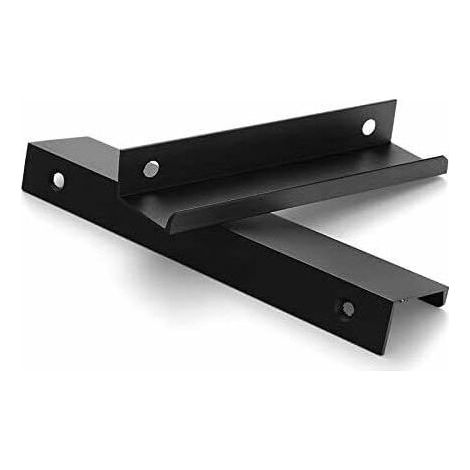 Set di 2 maniglie nere per mobili - Maniglia invisibile per mobili da cucina, profilo in alluminio, interasse 150 mm, con viti (1/5)