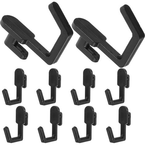 10 pièces Ganchos para Tablero Perforado Negros de Plástico Punta (1/5)