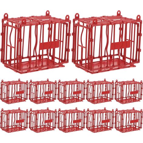 Mini Cage Jouet pour Animaux 8cm, Lot de 15 Pièces en Plastique Rouge (1/5)