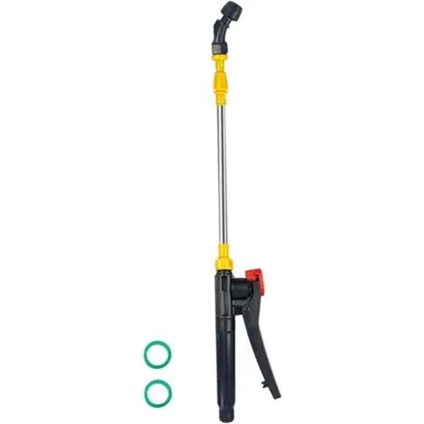 Pistolet de pulvérisation télescopique en acier inoxydable de 45 à 80 cm avec buse coudée simple, idéal pour le jardinage, l'agriculture et le nettoyage. (1/3)