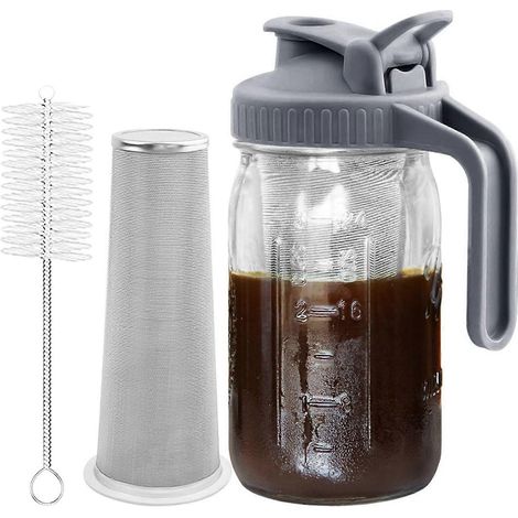 950 ml (32 oz) Cold-Brew-Kaffeemaschine mit superdichtem Edelstahlfilter für Eiskaffee und Eistee - B (1/5)