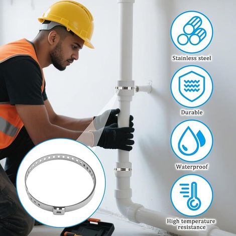 10 Pièces Collier de Serrage, Collier Soufflet Cardan Réglable, Collier Soufflet de Cardan Universel, Acier Inoxydable, 5 Grandes (50-120mm) et 5 Petites (20-50mm) pour la Plupart des VéHicules