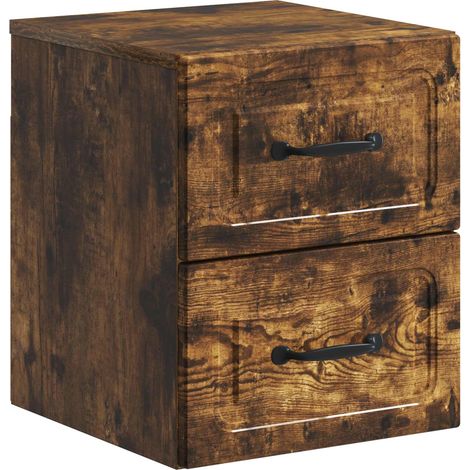 Wall-Mounted Bedside Cabinet Smoked Oak 34.5 x 33 x 40 cm vidaXL